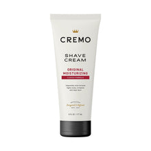 Shaving cream tube, white with black cap and CREMO logo