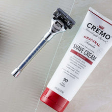 Razor handle with blade head and Original shave cream tube