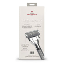 Razor kit package back side with razor illustration and product details