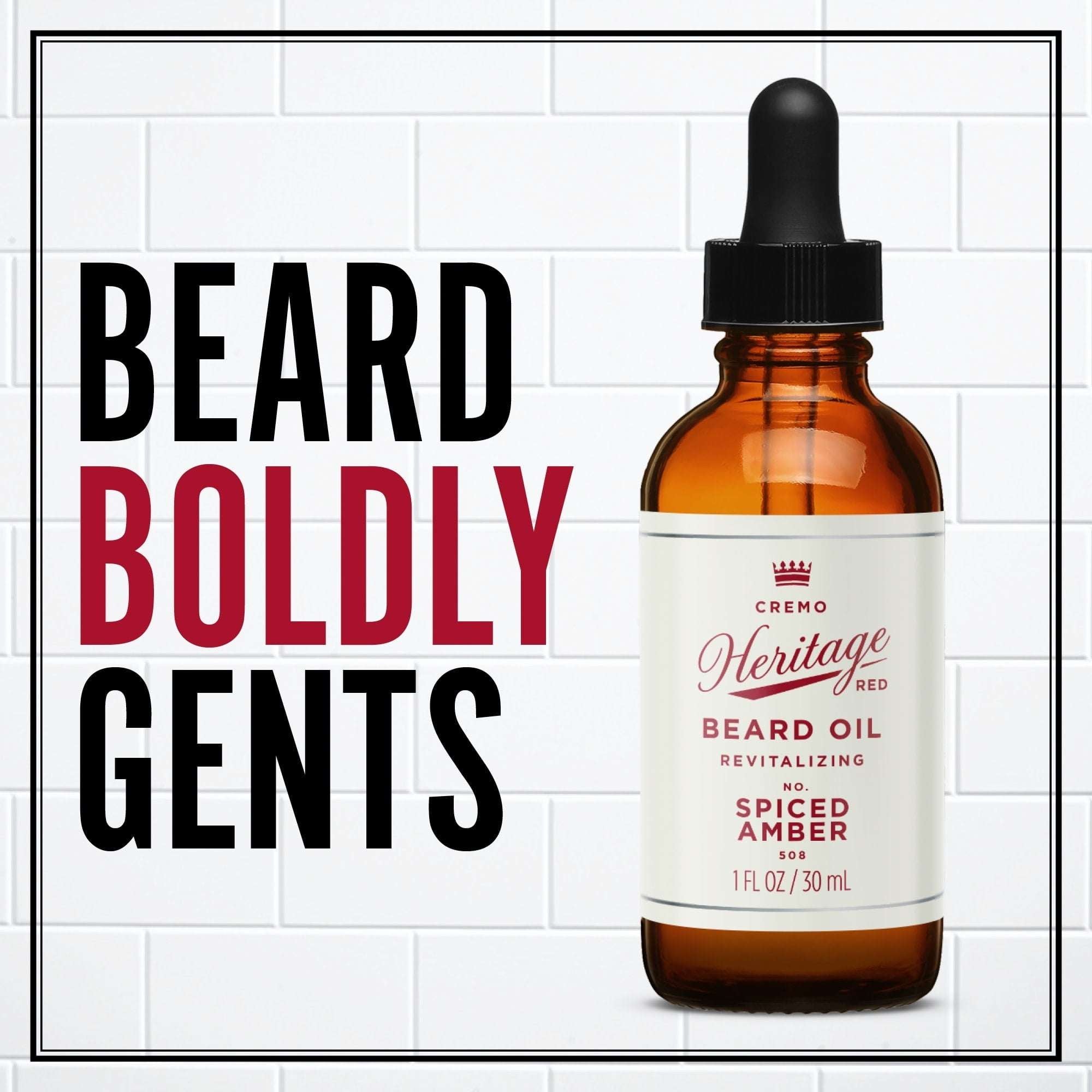 Cremo Revitalizing Beard Oil, Heritage Red Spiced Amber Scent, 1 oz