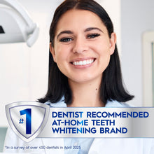Dentist recommended at-home teeth whitening kit packaging with smiling person