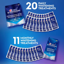 Whitestrips whitening treatments layout: daily packs and monthly booster cards