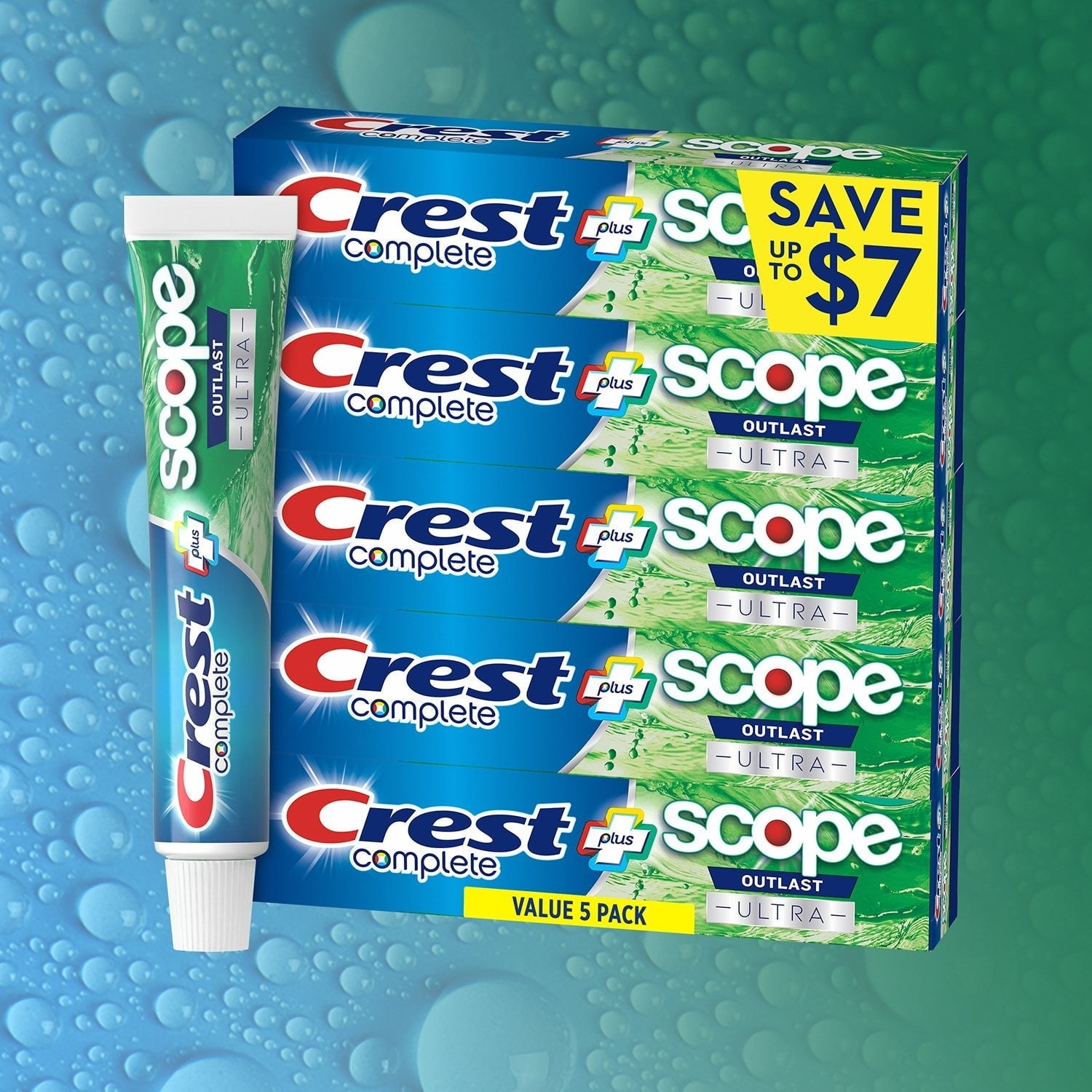 Crest Complete + Scope Outlast Ultra Toothpaste, 6.3 oz., 5 pk. (PACK OF 3 )