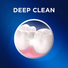 Two teeth deep-clean graphic with white circular frame