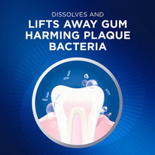 Tooth with bubbles lifting away plaque graphic