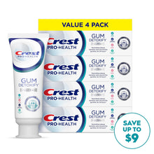 Crest Gum Detoxify Ultra toothpaste 4-pack tubes and carton