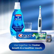 Crest Premium toothpaste box with mouthwash bottle and electric toothbrush