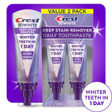 Crest 3DWhite Deep Stain Remover whitening toothpaste 2-pack with purple tubes