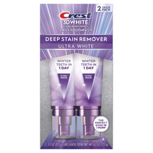 Crest 3DWhite deep stain remover ultra white 2-pack tubes in retail package