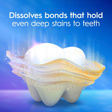 Whitening toothpaste with bright foam close-up, deep stain remover