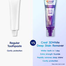 Crest 3DWhite Deep Stain Remover toothpaste vs regular toothpaste layout