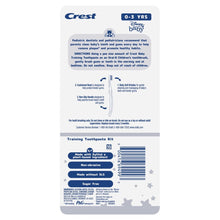Back panel of baby training toothpaste kit with directions and ingredient details