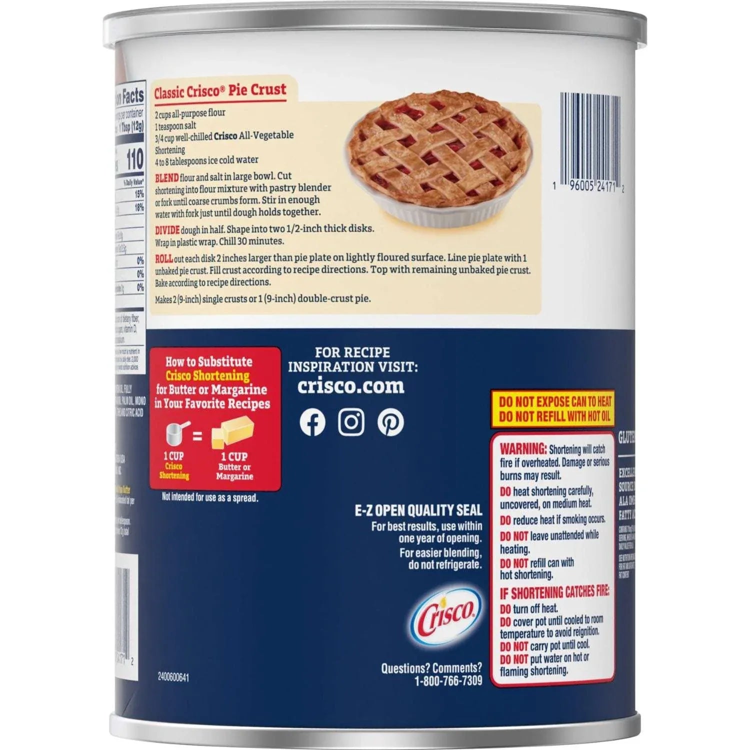 Crisco All-Vegetable Shortening, 96oz. - USA MEGA SHOP