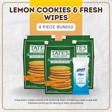 4-piece lemon cookies and fresh wipes bundle with green boxes and blue wipes pouch