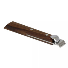 Walnut wooden detachable handle with metal latch and two mounting holes