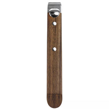 Walnut wooden detachable handle with chrome end cap and two mounting holes
