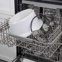 Slow cooker base placed in a dishwasher rack