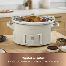 Crock-Pot slow cooker with digital display showing cooking progress