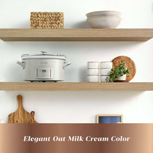 Crock-Pot slow cooker in oat milk cream color with lid and side handles