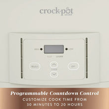Crock-Pot control panel with timer buttons and high, low, and keep warm settings