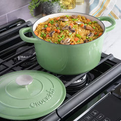 Crock Pot 5Qt Dutch Oven with Lid - Enamel - Cast Iron - Pistachio Green