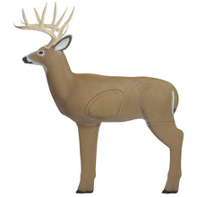 3-D buck target with beige body and antlers, side profile