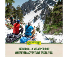 Individually wrapped granola bar box panel with hikers on a snowy mountain