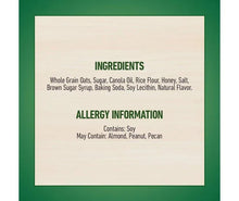 Nature Valley granola bar ingredients and allergy information panel