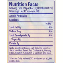 Nutrition facts panel for lemon iced tea mix