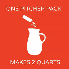 Tea pitcher pack icon graphic indicating makes 2 quarts