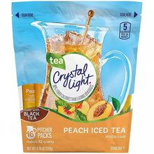 Peach iced tea drink mix pouch with teacup and pitcher illustrations
