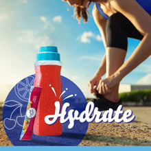 Crystal Light drink mix bottle label with strawberry ingredients and bold splash graphic