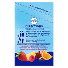 Drink mix packet directions panel with Crystal Light logo and how to mix