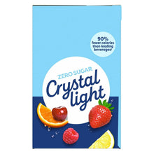 Crystal Light zero sugar drink mix box front with fruit illustrations
