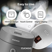 Rice cooker warmer with touch control panel and digital display on the lid