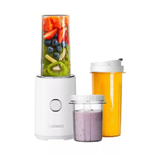 Cuckoo personal blender with tall jar, small cup, and yellow blending container