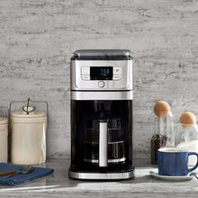 Cuisinart burr grind & brew coffeemaker with black body and stainless control panel