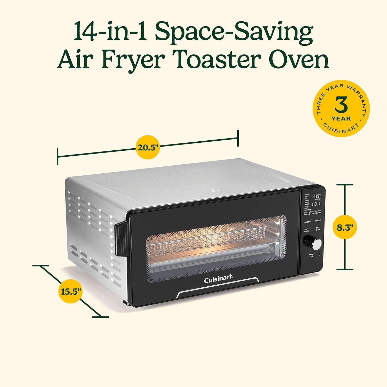 Cuisinart 14-in-1 Space-Saving Digital Air Fryer Oven with 2-in-1 9"x13" Pan