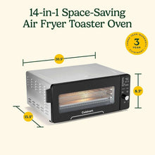 Cuisinart 14-in-1 air fryer toaster oven with compact size dimension markers