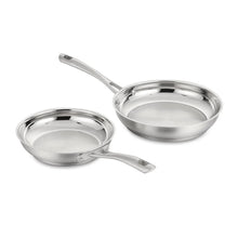 Cuisinart stainless steel skillet set with 8-inch and 10-inch pans, loop handles