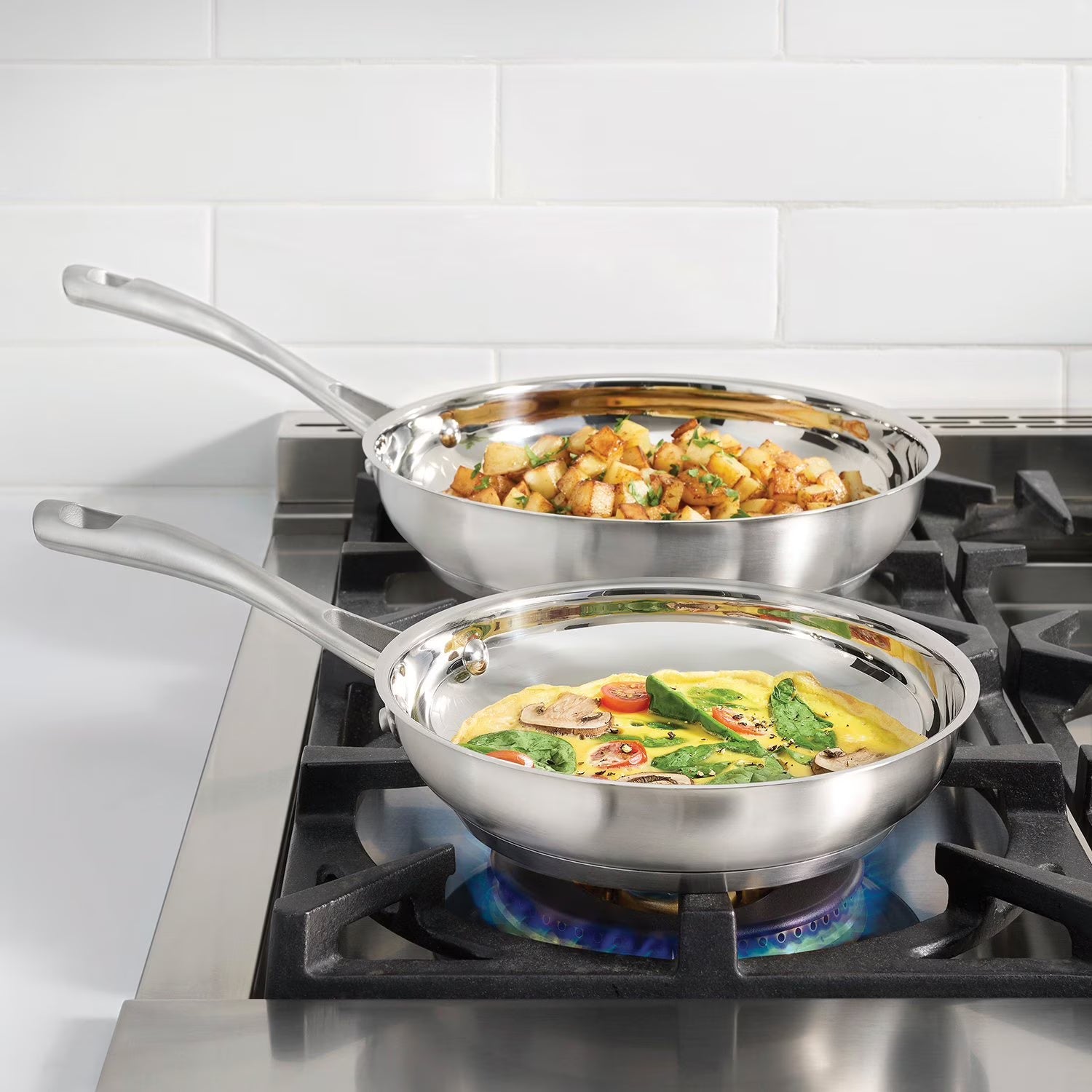 Cuisinart 2-Piece Stainless Steel 8” & 10” Skillet Set