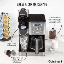 Cuisinart 2-in-1 coffee maker with pod holder and glass carafe, stainless and black