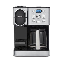 Cuisinart 2-in-1 coffee maker with pod chamber and glass carafe, stainless and black