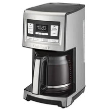14-cup programmable coffee maker in silver with side controls and black base