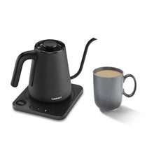 Cuisinart digital gooseneck kettle on base, matte dark gray with curved spout
