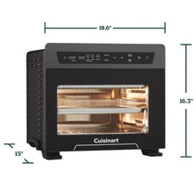 Cuisinart air fryer oven dimensions diagram with control panel and door window