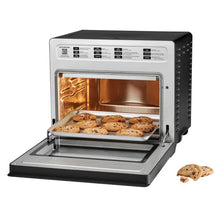 Cuisinart extra-large air fryer oven with door open, baking tray and cookies