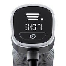 Immersion blender control panel with digital display and power icon