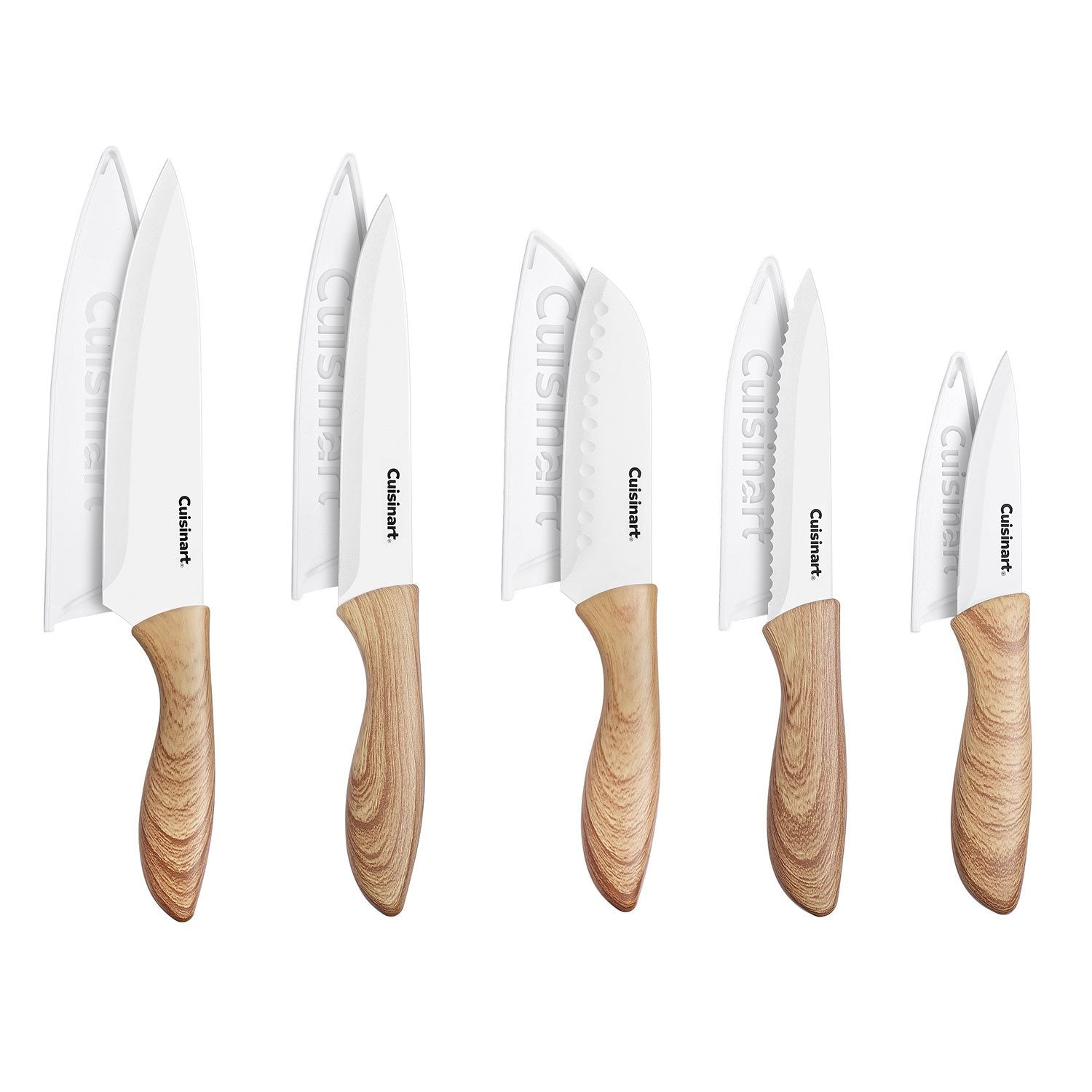 Cuisinart 11-Piece Ceramic Coated Knife Set with Cutting Board, Assorted Colors