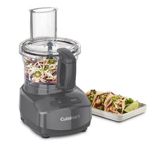 Cuisinart® 7-cup food processor with clear bowl and gray base, shredding blade visible